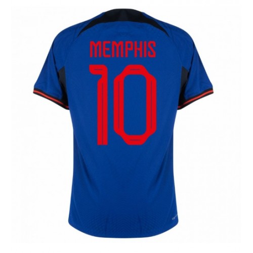 Netherlands Memphis Depay #10 Replica Away Shirt World Cup 2022 Short Sleeve